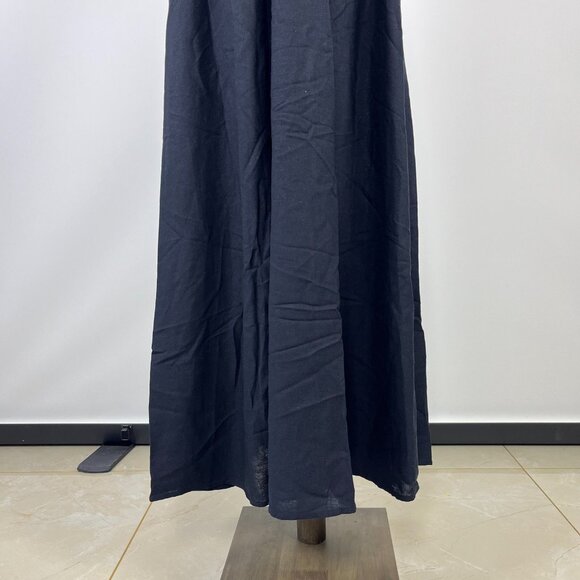 NWOT Farm Rio Linen Blend Black Sleeveless Maxi Dress Size L - Picture 4 of 12